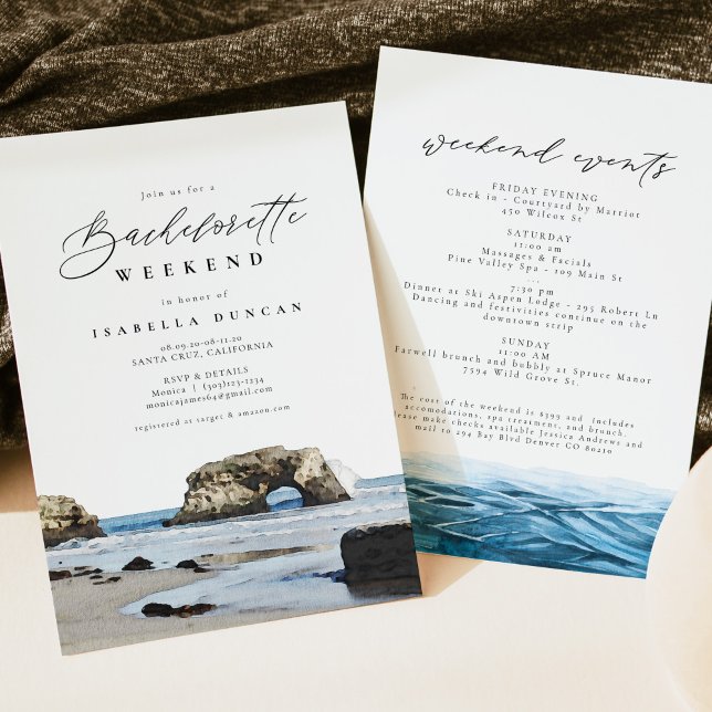 Watercolor Santa Cruz California Beach Tropical Invitation (Creator Uploaded)