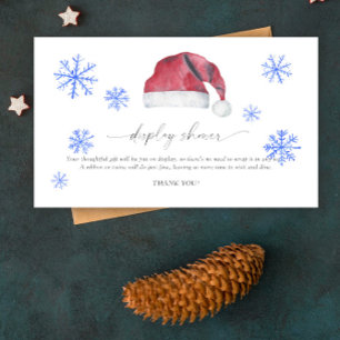 Watercolor santa hat - display shower enclosure card