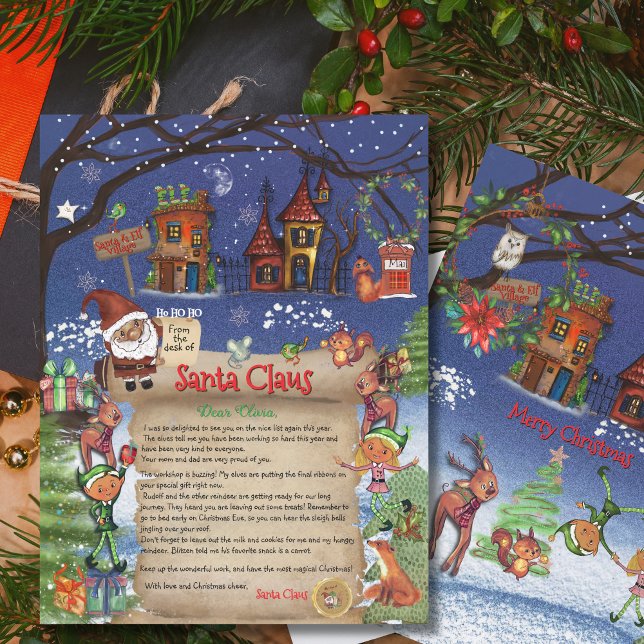 Watercolor Santa Letter from North Pole | Village (Watercolor Santa Letter from North Pole  Village)