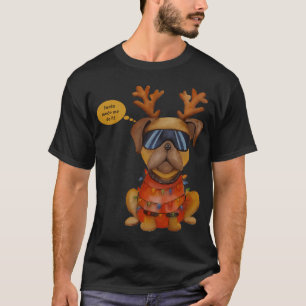 Watercolor, Santa made me do it pug T-Shirt