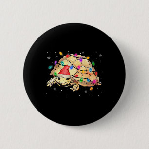 Watercolor Santa Sea Turtle Christmas Lights Ocean 6 Cm Round Badge