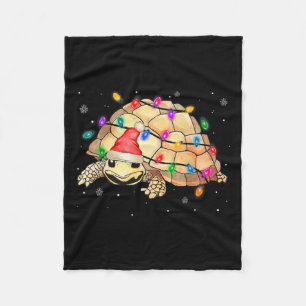 Watercolor Santa Sea Turtle Christmas Lights Ocean Fleece Blanket