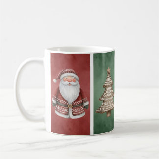 Watercolor Santa, Tree & Fox Mug