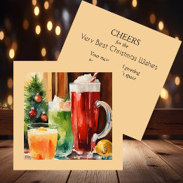 Watercolor Santa's Brew | Christmas Beverages |  Enclosure Card