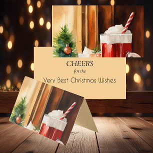 Watercolor Santa's Brew Christmas Drinks Card