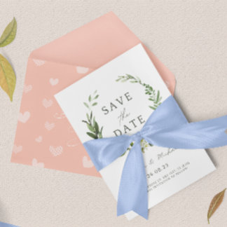 Watercolor Save the Date Wedding Invitation 