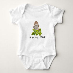 Watercolor Saw Whet Cute Little Owls Baby Bodysuit