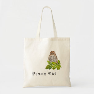 Watercolor Saw Whet Cute Little Owls Tote Bag