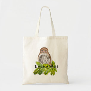 Watercolor Saw Whet Cute Little Owls Tote Bag
