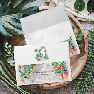 Watercolor Sayulita   Wedding Envelope