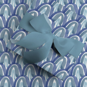 Watercolor Scales in Blue Wrapping Paper