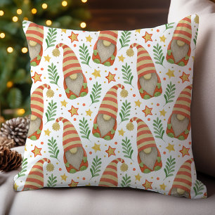 Watercolor Scandinavian Gnome Christmas Cushion