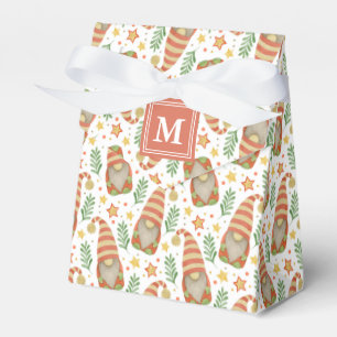 Watercolor Scandinavian Gnome Monogram Christmas Favour Box