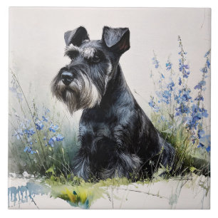Watercolor Schnauzer Tile