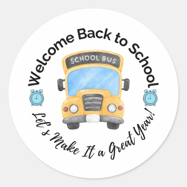 Watercolor School Bus Sticker (Front)