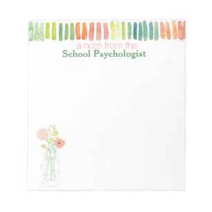 Watercolor School Psychologist's Note Pad