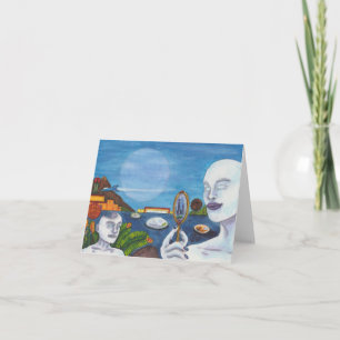 Watercolor Science Fiction Worlds Landscape Jet Thank You Card