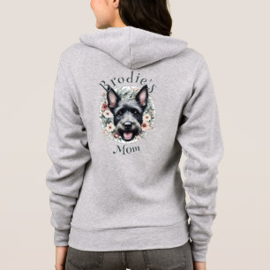 Watercolor Scottie and Floral Wreath Hoodie