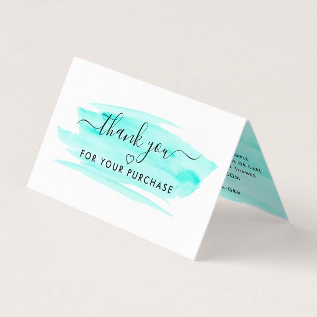 Watercolor Script, Logo/Picture Thank You Card (Front)