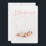 Watercolor script text photo birth announcement<br><div class="desc">Stunning watercolor script text photo birth announcement. Part of a collection.</div>