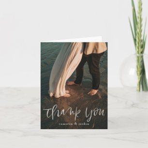 Watercolor Script Thank You Portrait Card