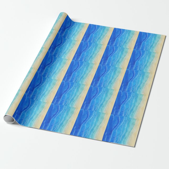 Watercolor sea and beach view. wrapping paper (Unrolled)