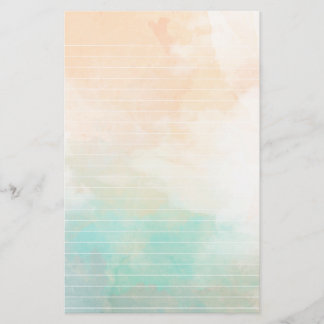 Watercolor Sea and Sand Lined Paper