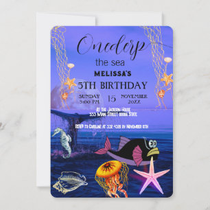 Watercolor Sea Animals Birthday Party Invitation