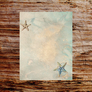 Watercolor Sea Breeze Beach Scrapbook Paper