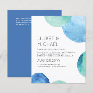 Watercolor Sea Glass Abstract  Teal Green Wedding