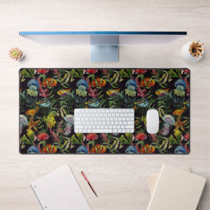 Watercolor Sea Life Pattern 1 Desk Mat