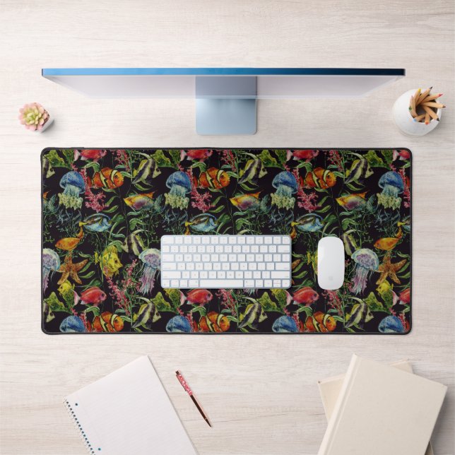 Watercolor Sea Life Pattern 1 Desk Mat (Office 1)