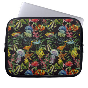 Watercolor Sea Life Pattern 1 Laptop Sleeve