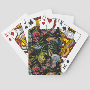 Watercolor Sea Life Pattern 1 Playing Cards
