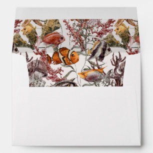 Watercolor Sea Life Pattern 2 Envelope