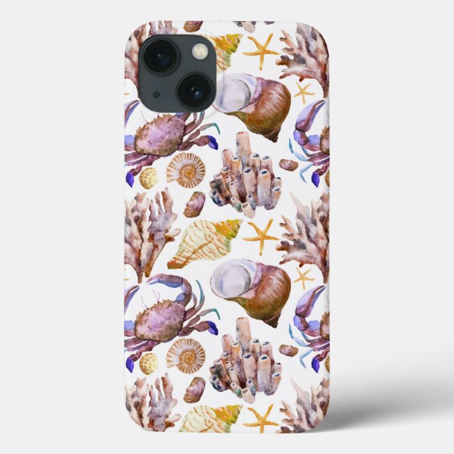 Watercolor Sea Life Pattern 4 Case-Mate iPhone Case (Back)