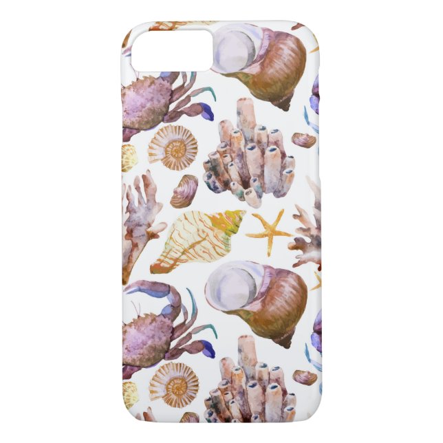 Watercolor Sea Life Pattern 4 Case-Mate iPhone Case (Back)