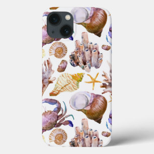 Watercolor Sea Life Pattern 4 iPhone 13 Case