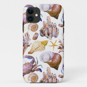 Watercolor Sea Life Pattern 4 iPhone 11 Case