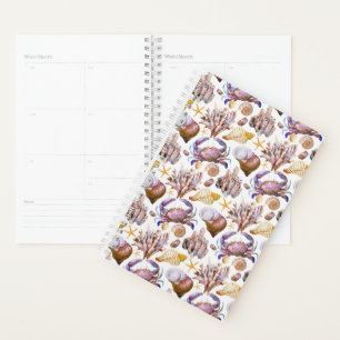 Watercolor Sea Life Pattern Planner