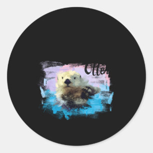 Watercolor Sea Otter Who Loves Otters Classic Round Sticker