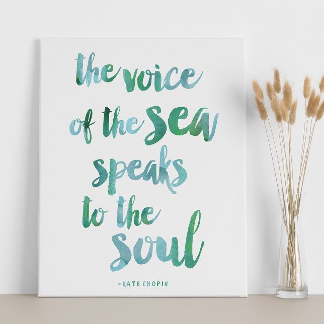 Watercolor Sea Quote Canvas Print (Creator Uploaded)