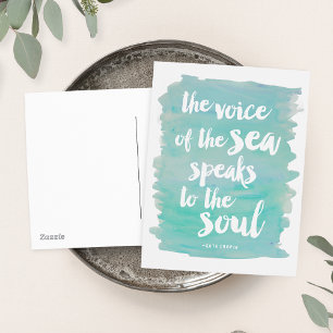 Watercolor Sea Quote Postcard