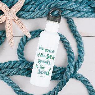 Watercolor Sea Quote Water Bottle