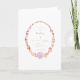 Watercolor Sea Shell Folded Invitation