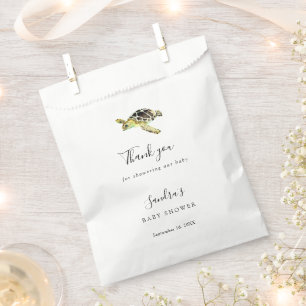 Watercolor Sea Turtle Baby Shower Custom Favour Bags