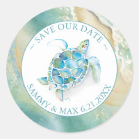 Watercolor Sea Turtle & Beach Envelope Seal