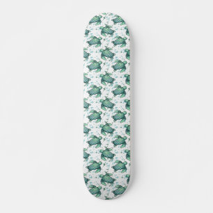 watercolor sea turtle green blue pattern animal skateboard
