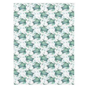 watercolor sea turtle green blue pattern animal tablecloth