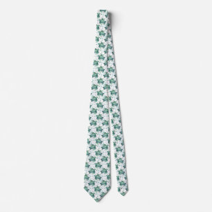 watercolor sea turtle green blue pattern animal tie